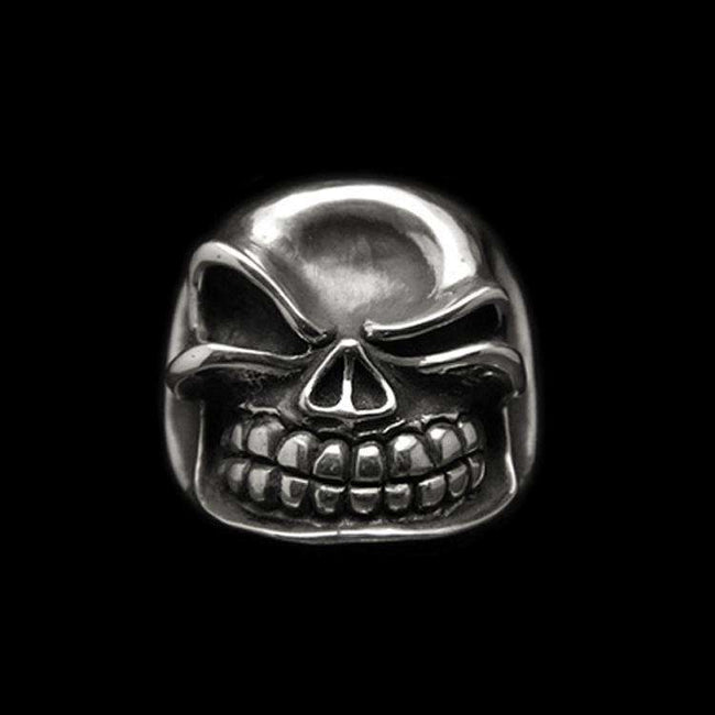 Naughty skull ring mischievous 925 Silver Grin Skull ring Hover Image