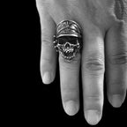 Military Skull Ring - 925 Silver Soldier Memorial Gift