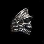 Military Skull Ring - 925 Silver Soldier Memorial Gift