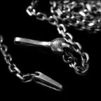 Silver skull hook necklace Handmade Silver Skull necklaces