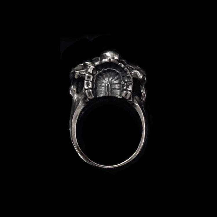 The clown card ring 925 Silver skull Joker No jaw skull rings SSJ86