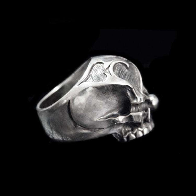 The clown card ring 925 Silver skull Joker No jaw skull rings SSJ86 Main Image
