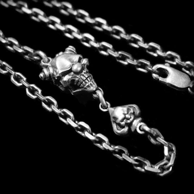 Joker Handmade Silver Skull necklace SSN18 Hover Image