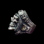 Pilot Skull Silver Ring - Heavy 925 Sterling
