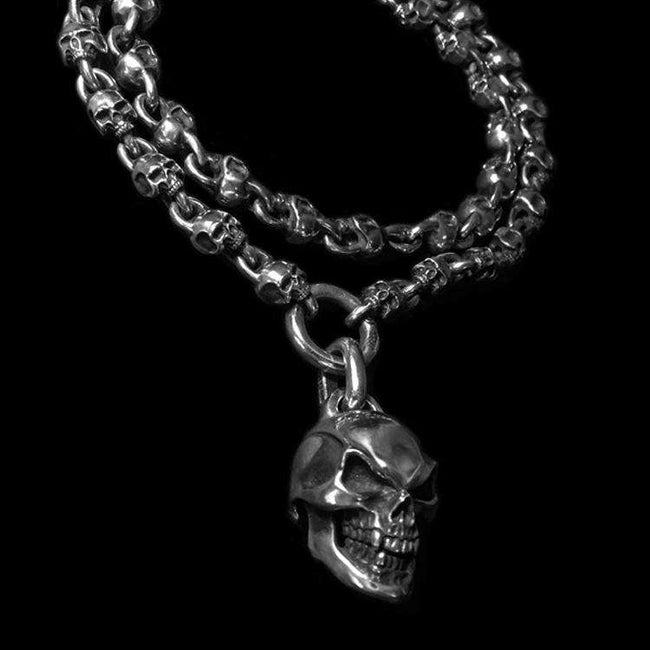Skull Necklace Pendant 925 Silver Handmade Silver Skull Pendant Main Image