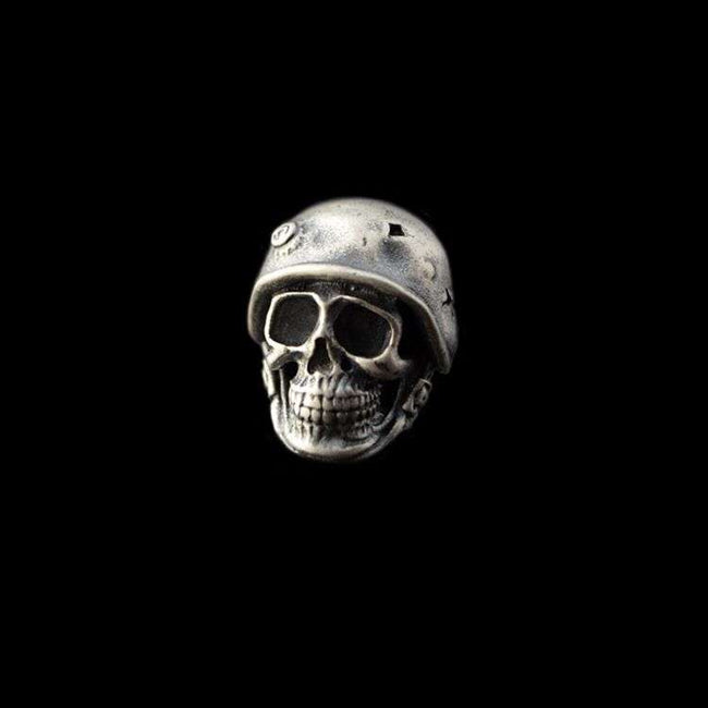 925 Silver skull Soldier Brooch YXZ02 Hover Image
