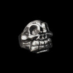 Large tooth skull ring 925 silver To grimaceskull skull ring Grin SSJ91