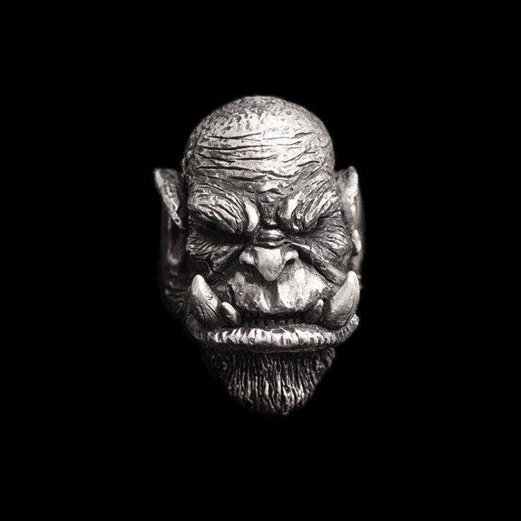 Doom Hammer ring Orgrim ring 925 Silver mens ring Warcraft jewelry