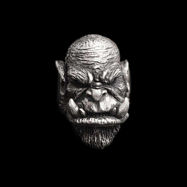 Doom Hammer ring Orgrim ring 925 Silver mens ring Warcraft jewelry Hover Image