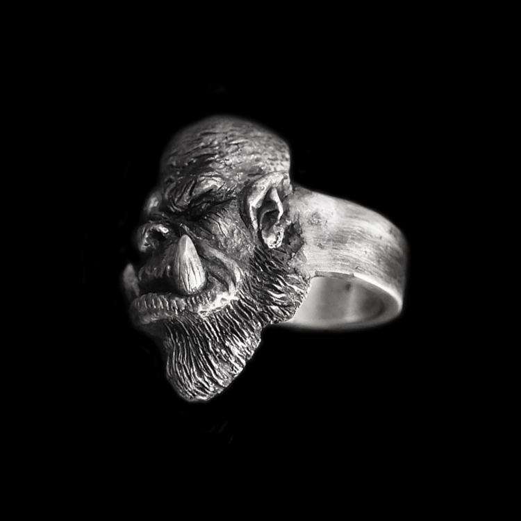 Doom Hammer ring Orgrim ring 925 Silver mens ring Warcraft jewelry