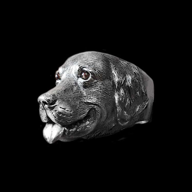 Golden retriever ring 925 silver Golden rings for women Hover Image