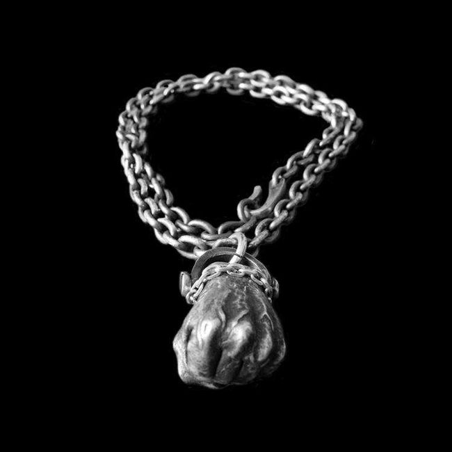 Fist of strength Silver Necklace Fist Necklace SSN20 Hover Image
