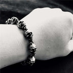 Skull Bracelet 925 silver mens Bracelet SSB42