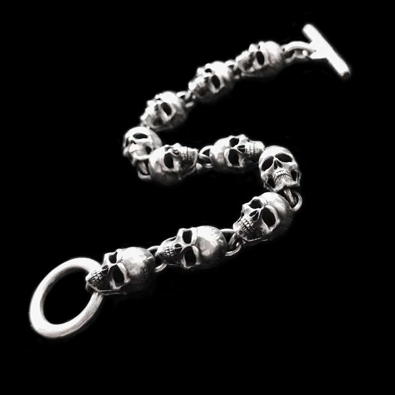 Skull Bracelet 925 silver mens Bracelet SSB42