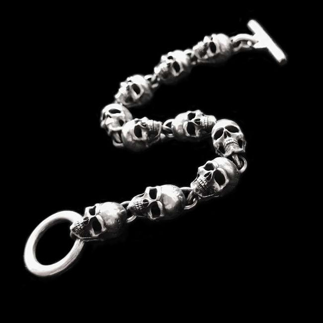 Skull Bracelet 925 silver mens Bracelet SSB42 Main Image