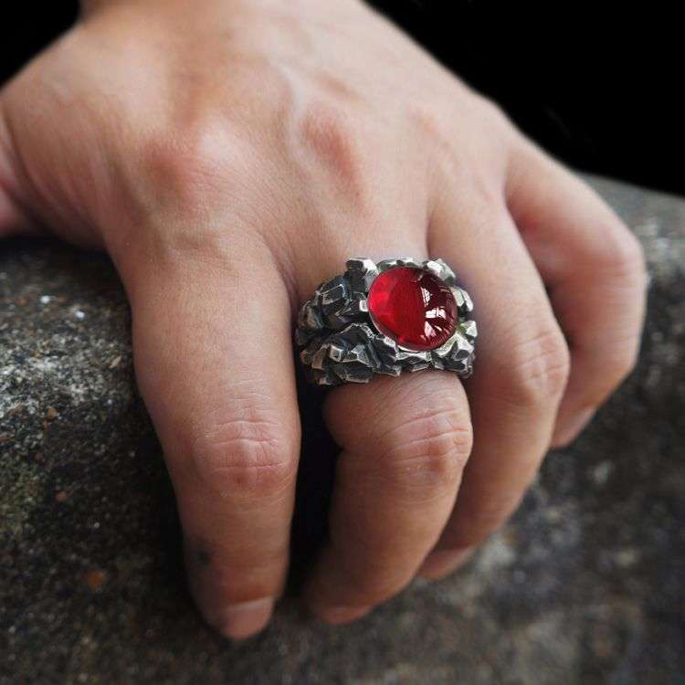 Gents Ruby Ring Sterling Silver and Ruby perfect blend of timeless elegance