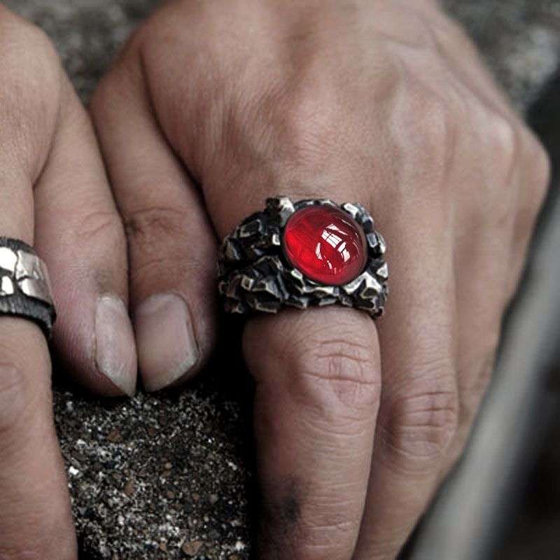 Gents Ruby Ring Sterling Silver and Ruby perfect blend of timeless elegance