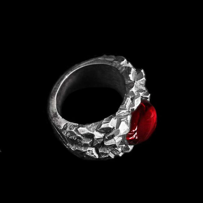 Gents Ruby Ring Sterling Silver and Ruby perfect blend of timeless elegance Main Image