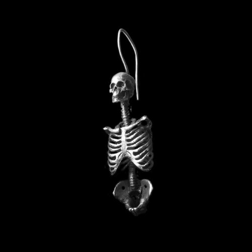 Sterling silver skeleton earrings for men and women