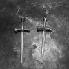 Massacre demon skull sword earring 925 Sterling Silver sword earring