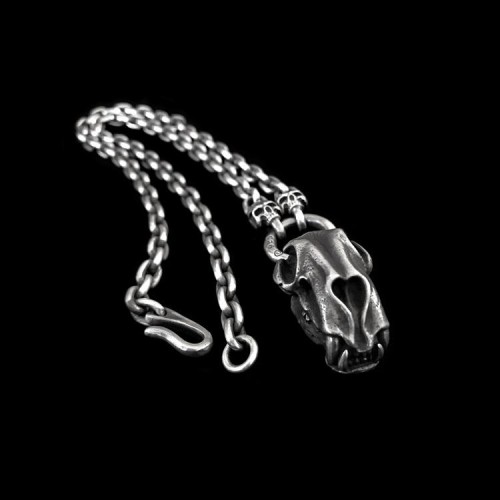 Saber-toothed tiger Silver Pendant Necklace SSN29