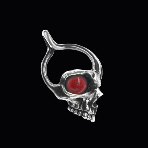 Blood soaked pupil 925 silver skull pendant SSP70