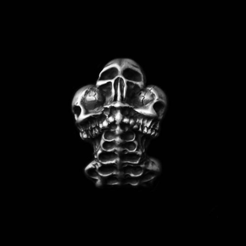 Evil spirit Skull Ring Silver Skull mens pinky rings