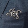 Octopus Brooch​ 925 silver Suit pocket decoration badge