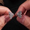 Enchanting Moth Stud Earrings | Handmade 925 Sterling Silver Nature-Inspired Jewelry for Women