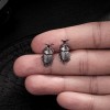 Charming Lady Beetle Stud Earrings | Handmade 925 Sterling Silver Nature-Inspired Jewelry