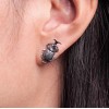 Charming Lady Beetle Stud Earrings | Handmade 925 Sterling Silver Nature-Inspired Jewelry