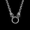 Double Skull Necklace 925 Silver Skull Necklace