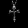 Skull Silver Cross pendant 925 Sterling Silver skull skeleton Necklace