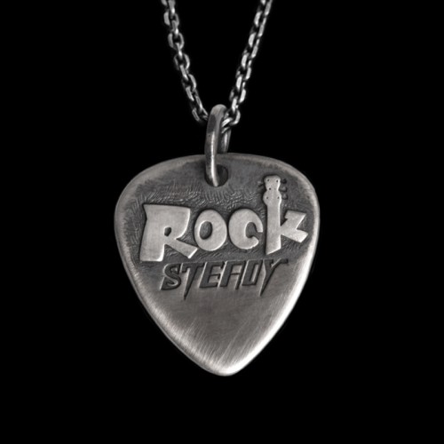 Guitar pick pendant 925 Sterling Silver rock steady pendant SSP157