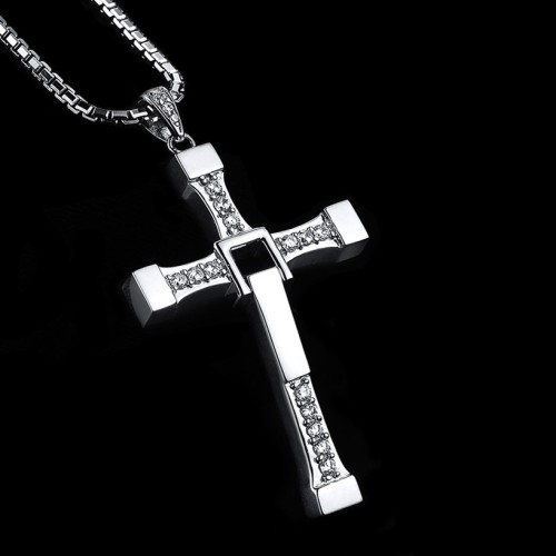 Fast & Furious silver cross pendant 925 Silver Van Diesel Cross necklace 