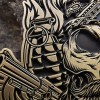 Brass 3D Harley Davidson Stickers | Skull & Revolver Motorcycle Tank Badges