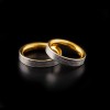 Couple Promise Rings Set – Handmade 925 Silver & 24K Solid Gold Inlay