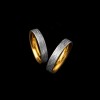 Couple Promise Rings Set – Handmade 925 Silver & 24K Solid Gold Inlay