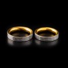 Couple Promise Rings Set – Handmade 925 Silver & 24K Solid Gold Inlay