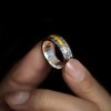 Golden Eyes Couples Promise Rings – Handcrafted 925 Silver & 24K Gold