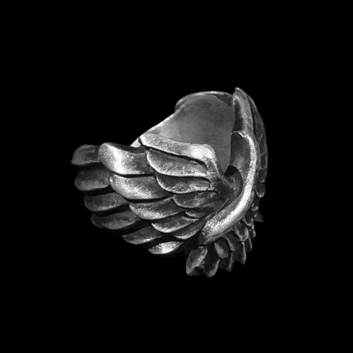 Wings of the Angel of Liberty rings 925 silver Wing mens pinky rings 