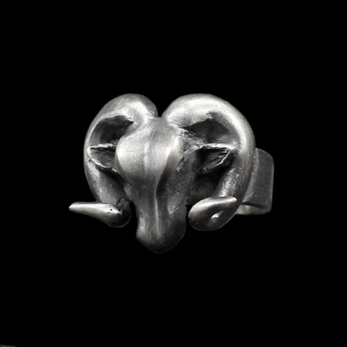 Sheep head Ring Original design handmade 925 silver Sheep horn rings SSJ249