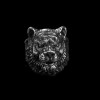Sterling Silver Panthera Tiger head Ring Domineering mens ring