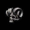 Chunky Silver Skull Ring A Symbol of Confidence and Dominance - Devil Horns Skull 