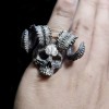 Chunky Silver Skull Ring A Symbol of Confidence and Dominance - Devil Horns Skull 