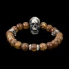 Silver Skull Agate Bracelet Skull Jewelry SSB37
