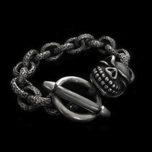 Meteor crater skull Bracelet 925 silver Bracelet SSB48