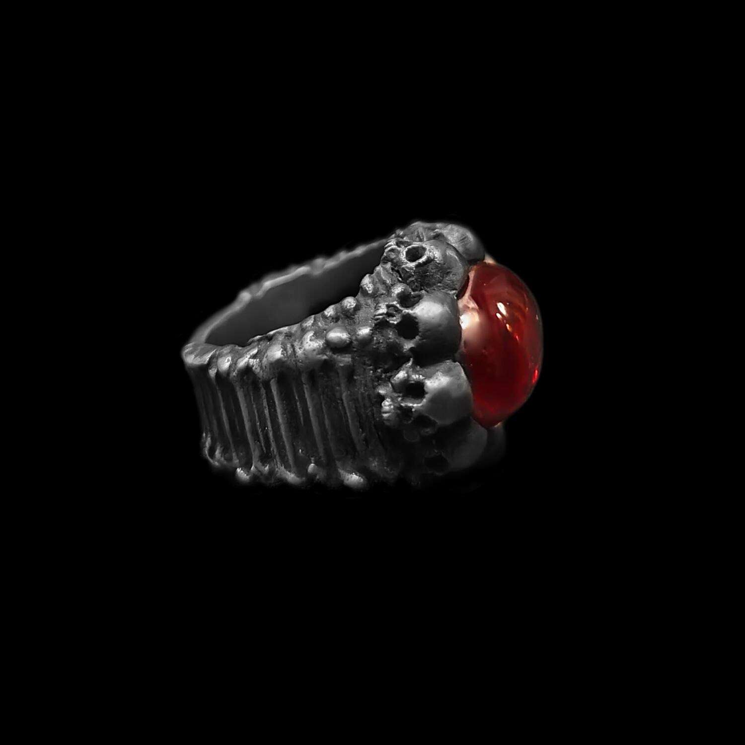 Ruby Skull Ring