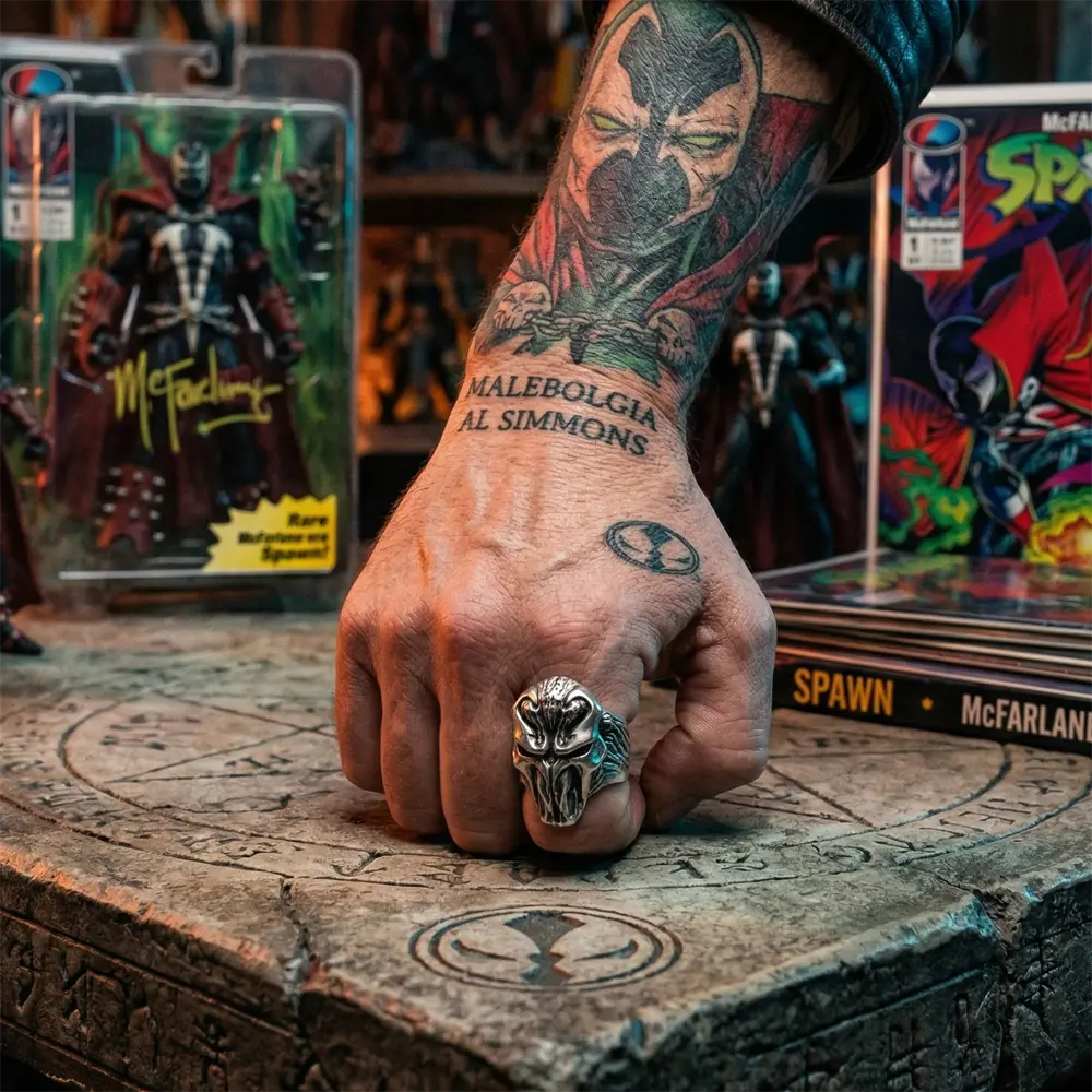 spawn ring gothic demon style statement ring for men