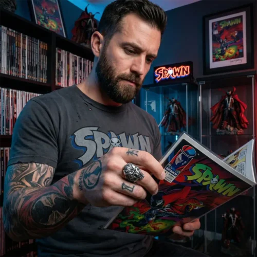 spawn ring gothic demon style statement ring for men